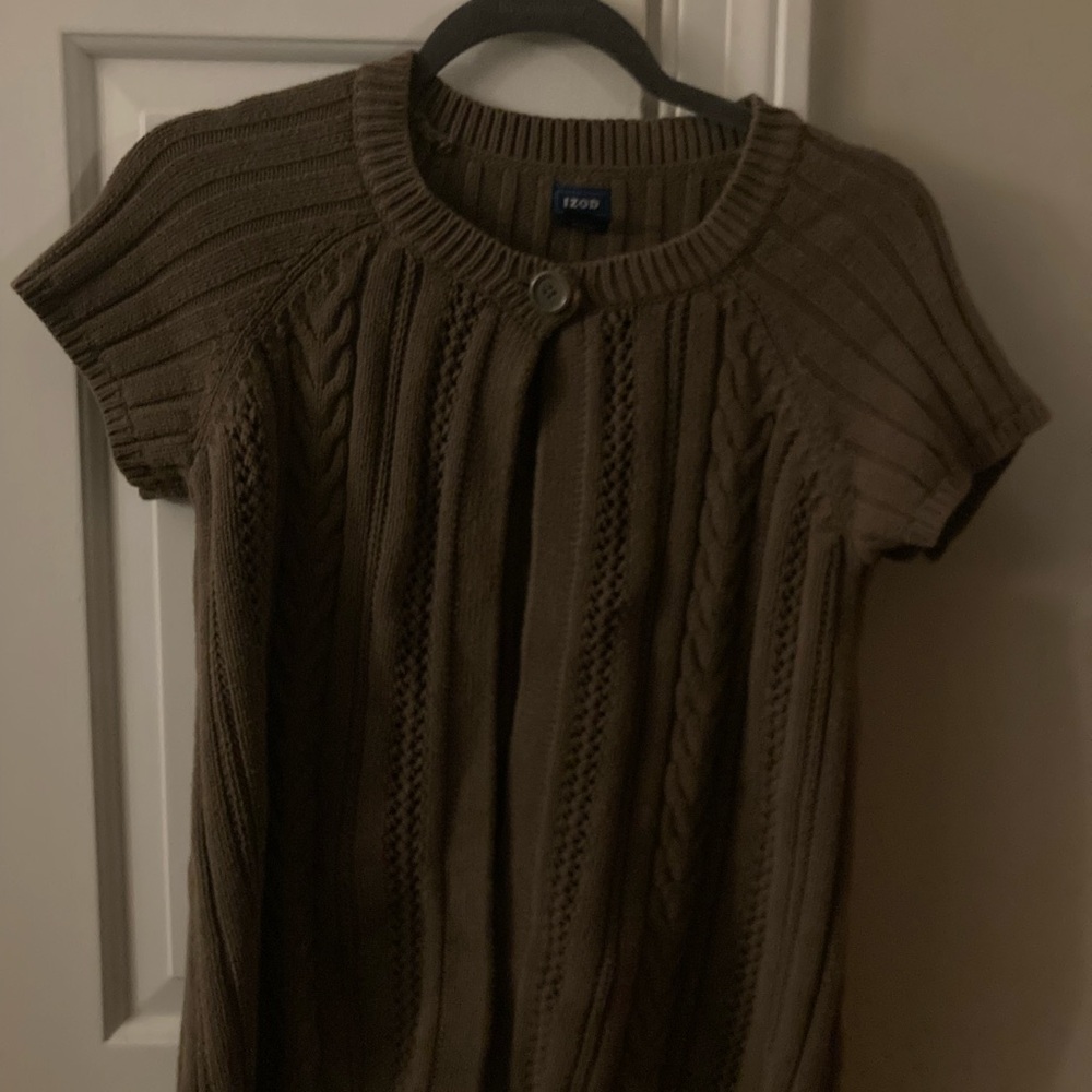 Women’s Short-Sleeve Cable Knit Short Sleeve Top - Brown